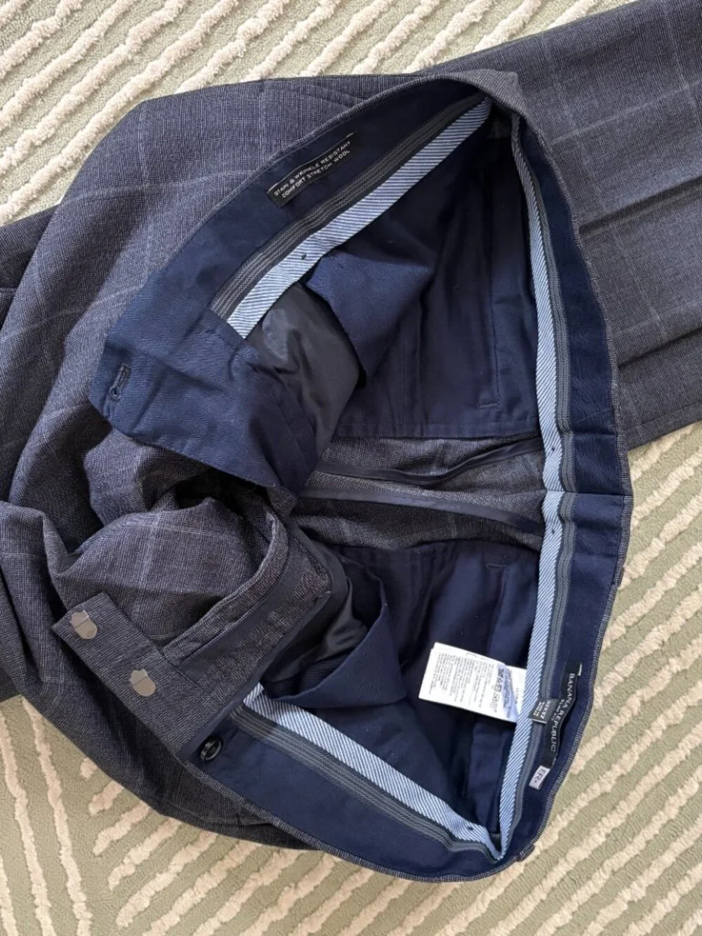 Banana Republic Slim Fit Stretch Wool Plaid Dress Pants - 32x32 BR+
